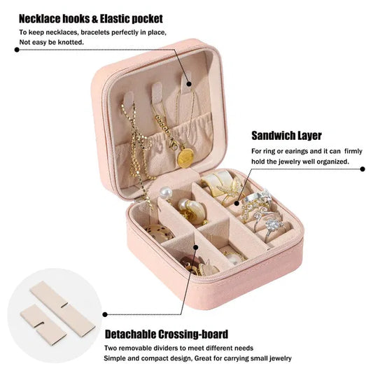 Leather Jewellery Box (Peach)