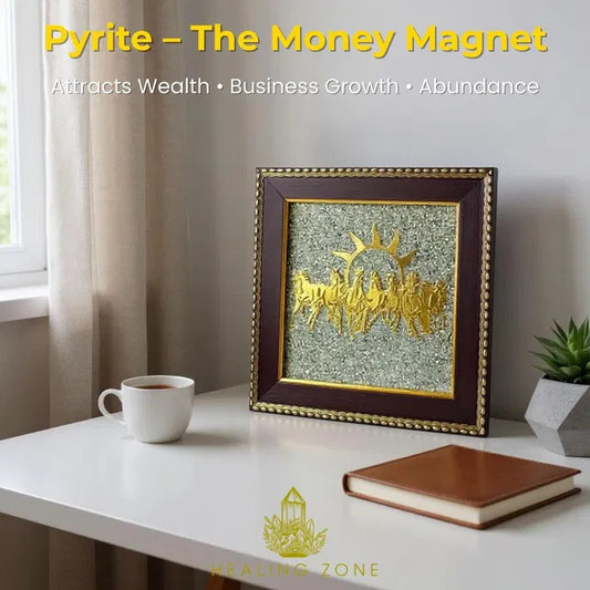 Premium 7 Horses on Raw Pyrite Frame